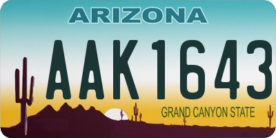 AZ license plate AAK1643