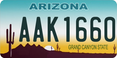 AZ license plate AAK1660