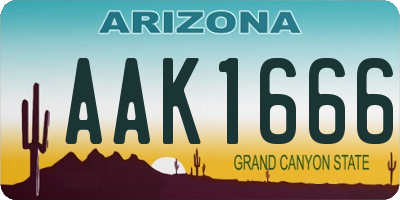 AZ license plate AAK1666