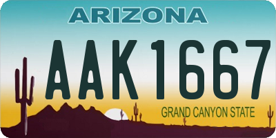 AZ license plate AAK1667