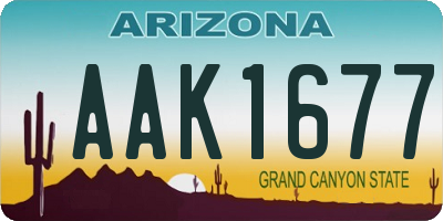AZ license plate AAK1677