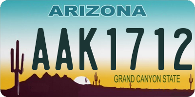 AZ license plate AAK1712