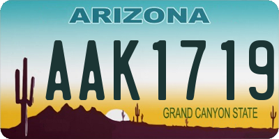 AZ license plate AAK1719