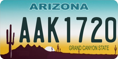 AZ license plate AAK1720