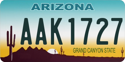 AZ license plate AAK1727
