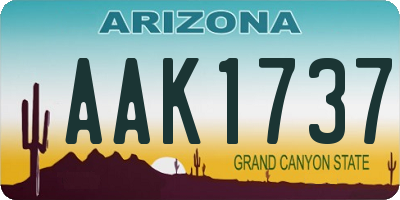 AZ license plate AAK1737
