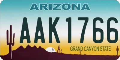 AZ license plate AAK1766