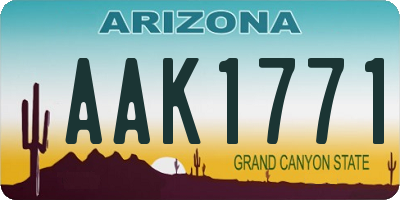 AZ license plate AAK1771