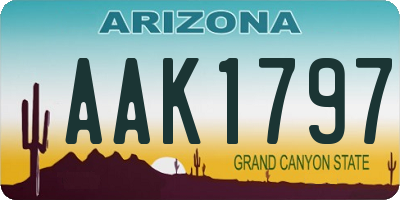 AZ license plate AAK1797