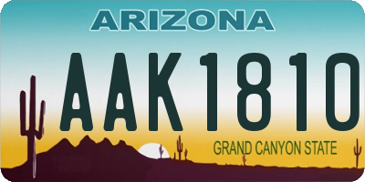AZ license plate AAK1810