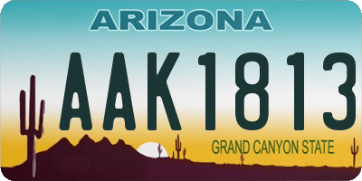 AZ license plate AAK1813