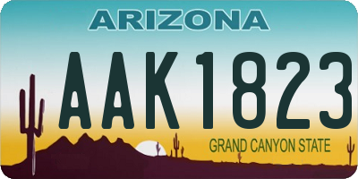 AZ license plate AAK1823
