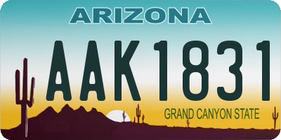 AZ license plate AAK1831