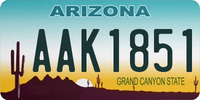 AZ license plate AAK1851