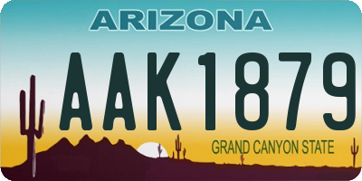 AZ license plate AAK1879
