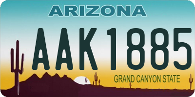 AZ license plate AAK1885