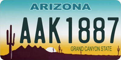 AZ license plate AAK1887