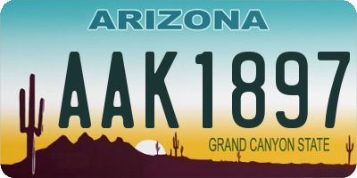 AZ license plate AAK1897