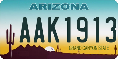 AZ license plate AAK1913
