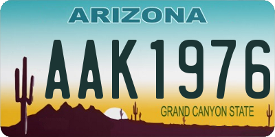 AZ license plate AAK1976