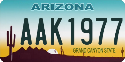 AZ license plate AAK1977
