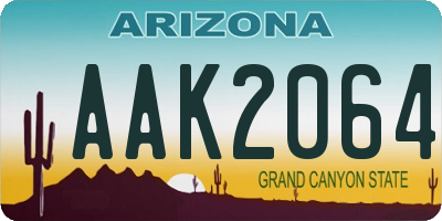 AZ license plate AAK2064