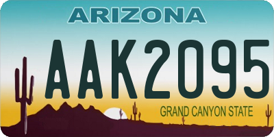 AZ license plate AAK2095