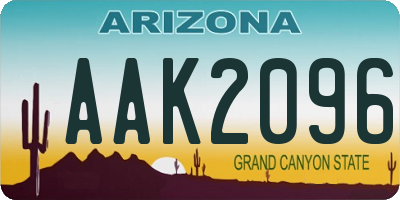 AZ license plate AAK2096