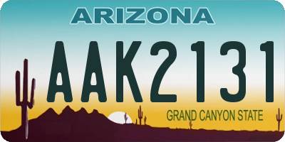 AZ license plate AAK2131