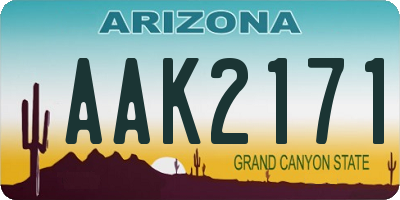 AZ license plate AAK2171