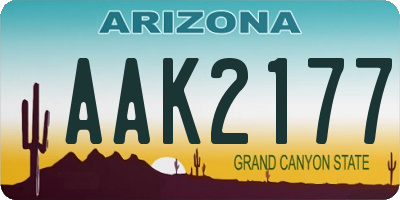 AZ license plate AAK2177
