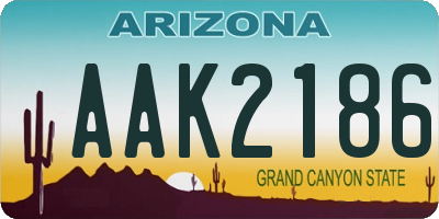 AZ license plate AAK2186