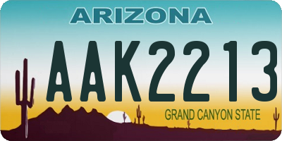 AZ license plate AAK2213