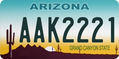 AZ license plate AAK2221