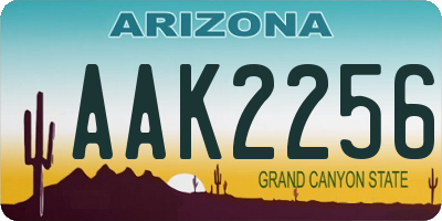 AZ license plate AAK2256