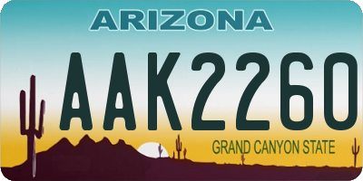 AZ license plate AAK2260