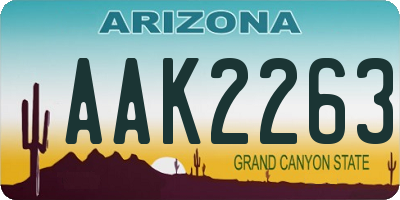 AZ license plate AAK2263