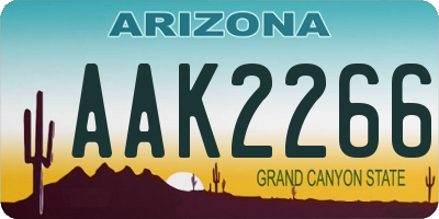 AZ license plate AAK2266