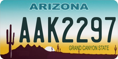 AZ license plate AAK2297
