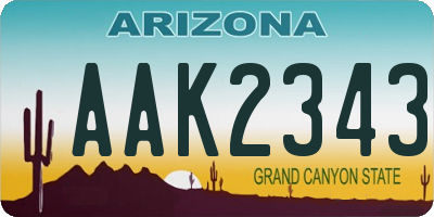 AZ license plate AAK2343