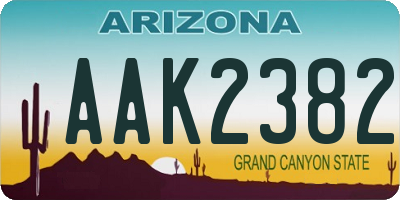 AZ license plate AAK2382