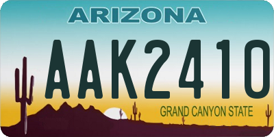 AZ license plate AAK2410
