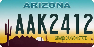 AZ license plate AAK2412