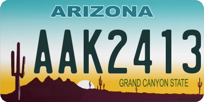 AZ license plate AAK2413