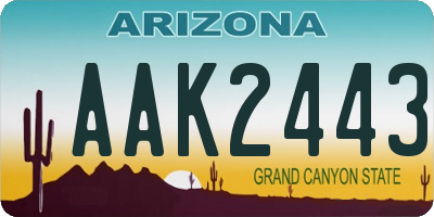 AZ license plate AAK2443
