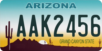 AZ license plate AAK2456