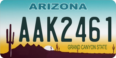 AZ license plate AAK2461