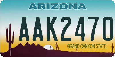 AZ license plate AAK2470