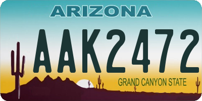 AZ license plate AAK2472