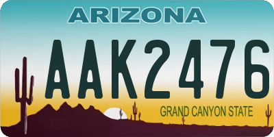 AZ license plate AAK2476
